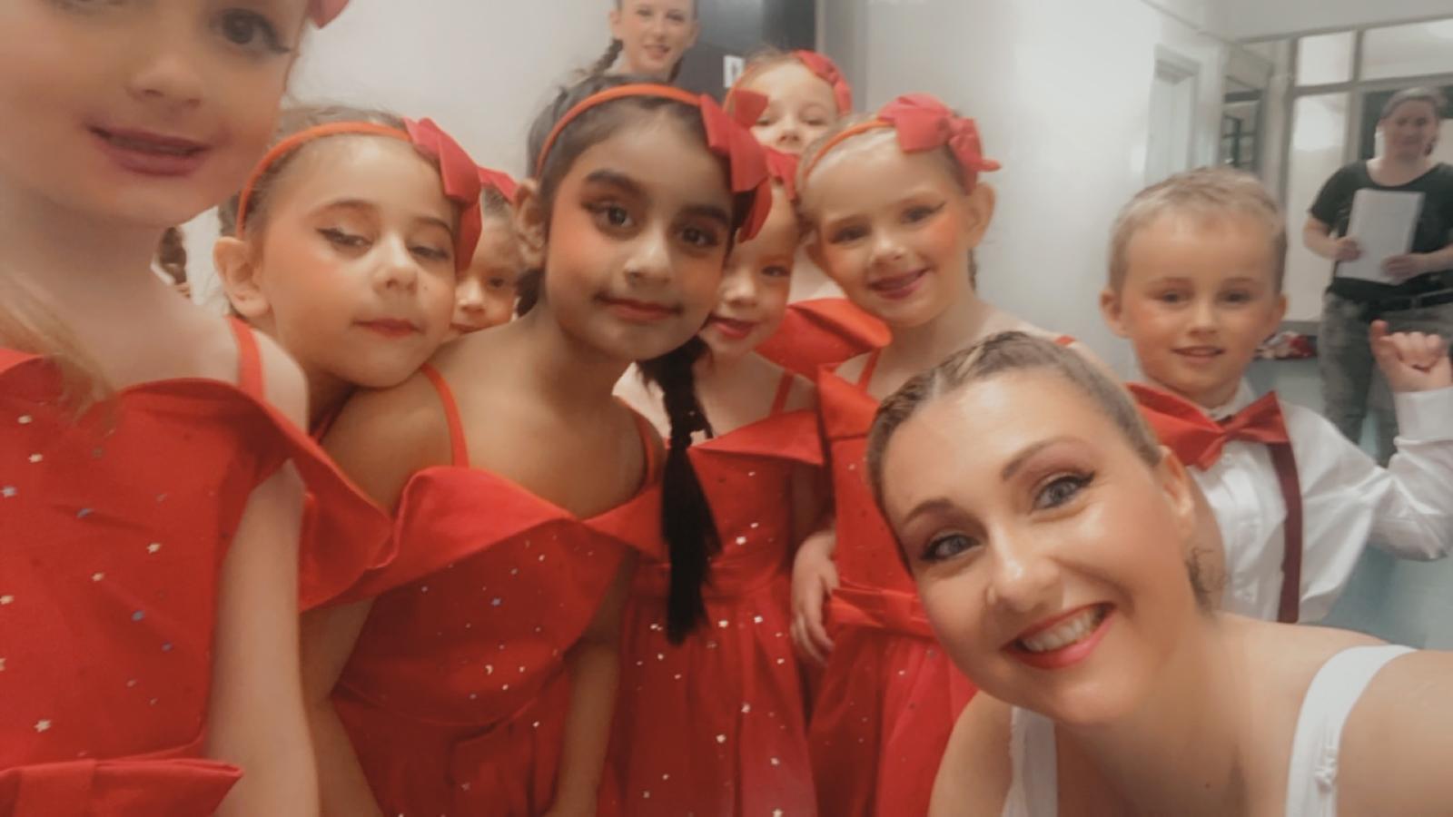 Tap class rehearsal on stage at Bradford event